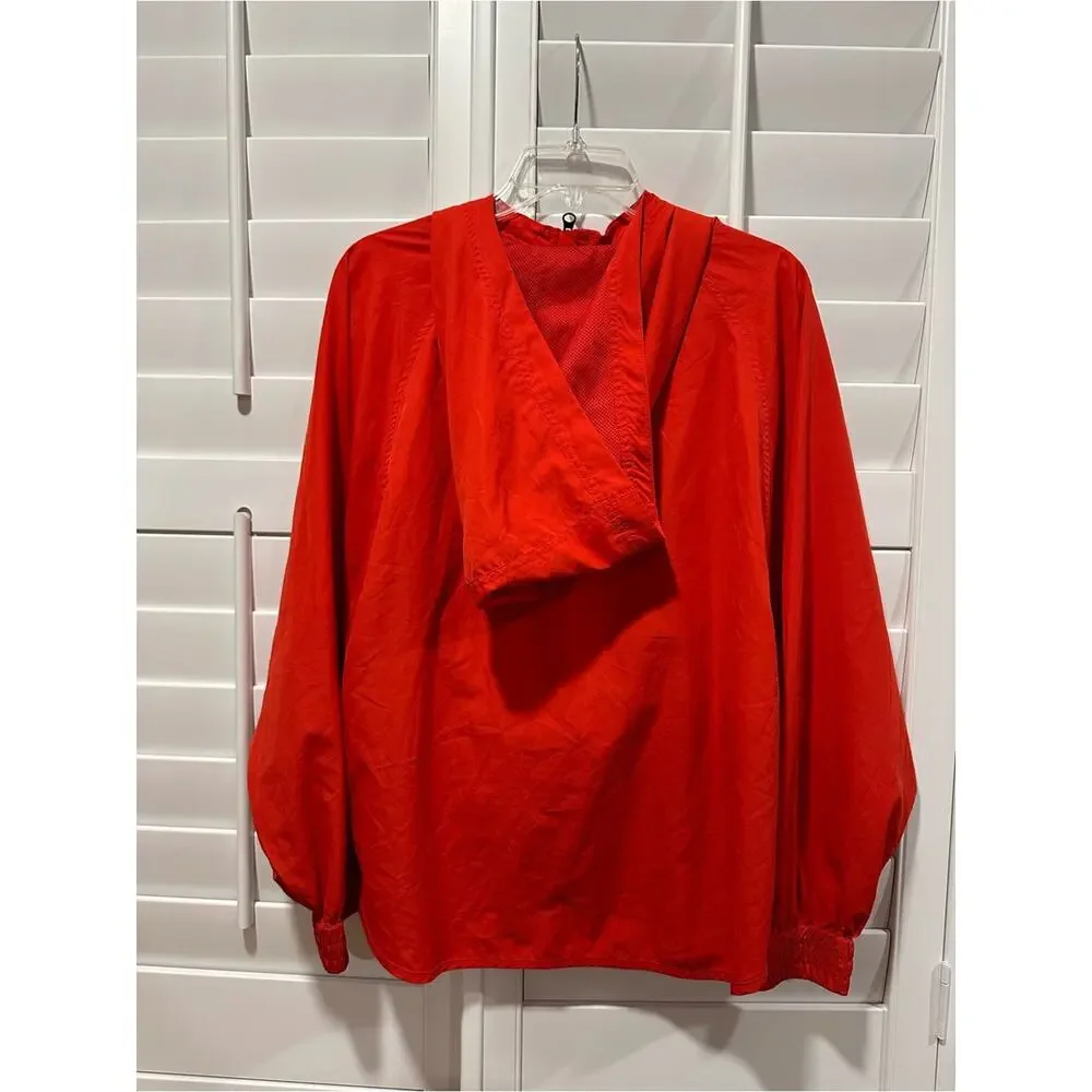 IVY PARK Red Hooded Windbreaker Pullover Jacket S Oversized Zip Pocket Athletic